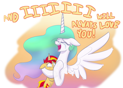 Size: 1400x1000 | Tagged: safe, artist:heir-of-rick, imported from derpibooru, princess celestia, sunset shimmer, alicorn, pony, unicorn, equestria girls, equestria girls series, forgotten friendship, bear hug, blushing, crying, cute, cutelestia, daaaaaaaaaaaw, dolly parton, duo, duo female, eyes closed, female, hape, headlock, hug, i will always love you, it happened, mare, momlestia, open mouth, reunion, shimmerbetes, singing, song reference, spread wings, tears of joy, the prodigal sunset, whitney houston, wings