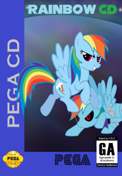 Size: 929x1334 | Tagged: artist needed, safe, edit, imported from derpibooru, rainbow dash, metal rainbow dash, sega cd, sonic cd