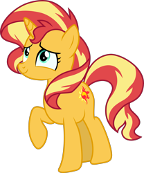 Size: 4155x5000 | Tagged: safe, artist:paganmuffin, imported from derpibooru, sunset shimmer, pony, unicorn, equestria girls series, forgotten friendship, absurd resolution, female, mare, raised hoof, simple background, solo, transparent background, vector