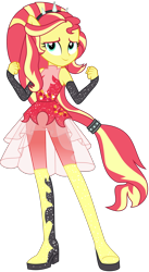 Size: 1096x2000 | Tagged: safe, artist:whalepornoz, imported from derpibooru, sunset shimmer, equestria girls, equestria girls series, forgotten friendship, .svg available, boots, clothes, female, gloves, ponied up, shoes, simple background, solo, transparent background, vector