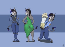 Size: 1200x869 | Tagged: safe, artist:lucas_gaxiola, imported from derpibooru, oc, oc only, oc:tara, anthro, donkey, anthro oc, cocktail dress, cute, evening dress, police, police officer, police uniform, solo, zootopia