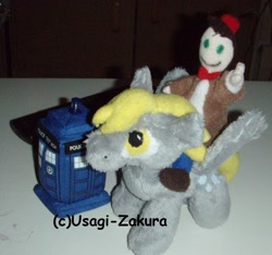 Size: 1781x1666 | Tagged: safe, artist:usagi-zakura, imported from derpibooru, derpy hooves, eleventh doctor, female, irl, photo, plushie