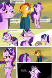 Size: 1200x1800 | Tagged: safe, artist:zouyugi, imported from derpibooru, starlight glimmer, sunburst, pony, unicorn, comic:confession, blushing, comic, dialogue, engrish