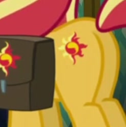 Size: 335x339 | Tagged: safe, imported from derpibooru, screencap, sunset shimmer, pony, unicorn, equestria girls, equestria girls series, forgotten friendship, butt, cropped, plot