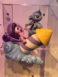 Size: 600x800 | Tagged: safe, imported from derpibooru, starlight glimmer, trixie, pony, unicorn, cape, clothes, duo, female, guardians of harmony, hat, irl, mare, new york toyfair, photo, rocket, toy, toy fair, toy fair 2018, trixie's cape, trixie's hat, trixie's rocket