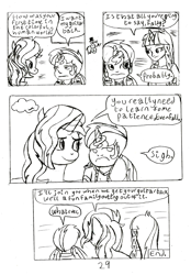 Size: 2082x2989 | Tagged: safe, artist:oneovertwo, imported from derpibooru, sunset shimmer, oc, oc:evenfall, oc:eventide, satyr, comic:eventide & evenfall comic, comic, female, mother and daughter, offspring, parent:sunset shimmer