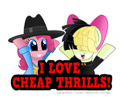 Size: 1100x1000 | Tagged: safe, artist:lennonblack, imported from derpibooru, pinkie pie, songbird serenade, earth pony, pegasus, pony, my little pony: the movie, cheap thrills, clothes, rapper pie, sia (singer), song reference