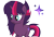 Size: 1600x1080 | Tagged: safe, artist:rainbows-skies, artist:thesmall-artist, imported from derpibooru, oc, oc only, oc:galaxy sparkle, pony, female, magical lesbian spawn, mare, offspring, parent:tempest shadow, parent:twilight sparkle, simple background, solo, transparent background