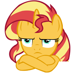 Size: 4000x4000 | Tagged: safe, artist:wcctnoam, imported from derpibooru, sunset shimmer, pony, unicorn, equestria girls, equestria girls series, forgotten friendship, crossed arms, frown, simple background, solo, transparent background, vector