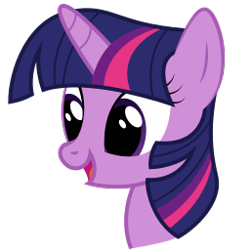 Size: 256x256 | Tagged: safe, artist:joey, derpibooru exclusive, imported from derpibooru, twilight sparkle, derpibooru, derpibooru community collaboration, .svg available, bust, derpibooru badge, female, friendship art and magic, meta, open mouth, picture for breezies, portrait, show accurate, simple background, smiling, solo, svg, transparent background, vector