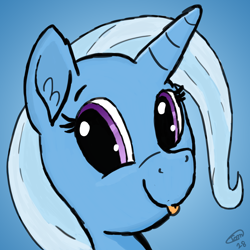 Size: 3000x3000 | Tagged: safe, artist:teletom, imported from derpibooru, trixie, pony, unicorn, bleb, cute, female, high res, solo, tongue out