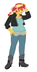 Size: 650x1250 | Tagged: safe, artist:rivalcat, imported from derpibooru, sunset shimmer, human, equestria girls, female, hand on hip, simple background, solo, transparent background