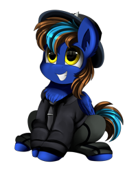 Size: 2550x3509 | Tagged: safe, artist:pridark, imported from derpibooru, oc, oc only, pegasus, pony, clothes, commission, grin, hat, male, simple background, smiling, solo, stallion, transparent background