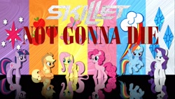Size: 1920x1080 | Tagged: safe, imported from derpibooru, applejack, fluttershy, pinkie pie, rainbow dash, rarity, twilight sparkle, cutie mark, reflection, skillet (band)