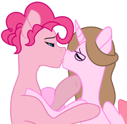 Size: 1024x996 | Tagged: safe, artist:cindydreamlight, artist:cindystarlight, imported from derpibooru, pinkie pie, oc, oc:cindy, alicorn, pony, bubble berry, canon x oc, female, glasses, kissing, male, mare, rule 63, simple background, stallion, straight, transparent background