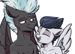 Size: 3500x2500 | Tagged: safe, artist:lrusu, imported from derpibooru, rumble, thunderlane, pegasus, semi-anthro, brothers, high res, male, simple background, transparent background