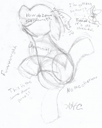 Size: 1532x1904 | Tagged: safe, artist:arthurhulshizer, imported from derpibooru, pony, bipedal, sketch, solo, traditional art