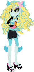 Size: 272x572 | Tagged: safe, artist:pupkinbases, artist:user15432, imported from derpibooru, equestria girls, barely eqg related, base used, blue skin, clothes, crossover, equestria girls style, equestria girls-ified, fins, jewelry, lagoona blue, mattel, monster high, necklace, pink flowers, sandals, sea creature, sea monster, shoes, shorts, solo, sweater, tanktop