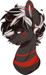 Size: 474x758 | Tagged: safe, artist:maximpy, artist:popcornhorns, imported from derpibooru, oc, oc:loki, dracony, hybrid, animated, blinking, bust, gif, portrait, simple background, solo, transparent background