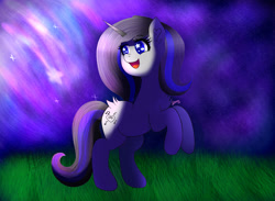Size: 2600x1900 | Tagged: safe, artist:sweethearts11, imported from derpibooru, oc, oc only, oc:star moon, pony, unicorn, female, mare, night, rearing, solo
