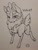 Size: 543x721 | Tagged: safe, artist:nekotigerfire, imported from derpibooru, part of a set, velvet reindeer, deer, reindeer, them's fightin' herds, female, monochrome, solo, standing, tongue out, traditional art, velvet (tfh)