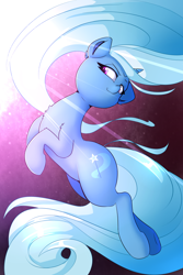 Size: 1600x2400 | Tagged: safe, artist:madacon, imported from derpibooru, trixie, pony, unicorn, female, long mane, mare, smiling, solo