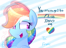 Size: 2684x1976 | Tagged: safe, artist:lynchristina, imported from derpibooru, rainbow dash, pegasus, pony, female, holiday, mare, solo, valentine, valentine's day