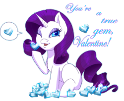 Size: 1024x835 | Tagged: safe, artist:xxcommandershepardxx, deleted from derpibooru, imported from derpibooru, rarity, pony, unicorn, crystal heart, female, holiday, mare, missing cutie mark, one eye closed, pictogram, simple background, solo, transparent background, valentine, valentine's day, wink