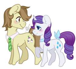 Size: 1100x1000 | Tagged: safe, artist:soulnik, imported from derpibooru, hayseed turnip truck, rarity, earth pony, pony, unicorn, blushing, crack shipping, female, male, mare, rariseed, shipping, simple background, stallion, straight, transparent background