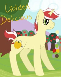 Size: 796x1003 | Tagged: safe, artist:agent-winter, imported from derpibooru, oc, oc only, apple tree, offspring, parent:applejack, parent:flim, parents:flimjack, solo, tree