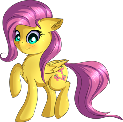 Size: 1064x1051 | Tagged: artist needed, safe, imported from derpibooru, fluttershy, pony, blushing, cute, female, raised hoof, shyabetes, simple background, smiling, solo, transparent background