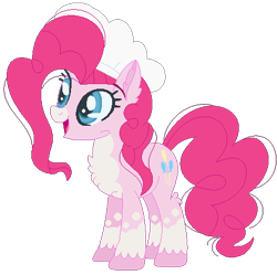 Size: 457x455 | Tagged: safe, artist:bezziie, imported from derpibooru, pinkie pie, pony, alternate design, chef's hat, female, hat, simple background, solo, transparent background