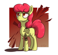 Size: 900x850 | Tagged: safe, artist:hc0, imported from derpibooru, apple bloom, pony, blank flank, female, scar, simple background, solo, tattoo, transparent background