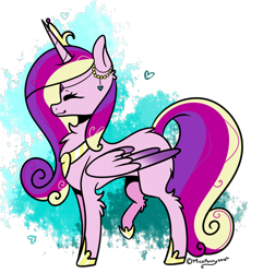 Size: 1334x1384 | Tagged: safe, artist:lceiandic, imported from derpibooru, princess cadance, eyes closed, female, happy, simple background, solo, transparent background