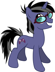 Size: 4469x5844 | Tagged: safe, artist:livehotsun, imported from derpibooru, oc, oc only, oc:ngkq, pony, unicorn, absurd resolution, commission, glasses, male, simple background, smiling, solo, stallion, transparent background, vector