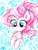 Size: 1892x2518 | Tagged: safe, artist:liaaqila, imported from derpibooru, pinkie pie, bust, female, ponytail, portrait, smiling, solo, traditional art