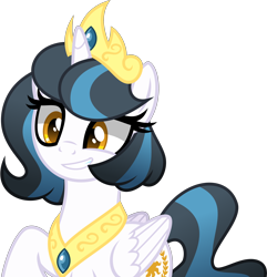 Size: 4000x4154 | Tagged: safe, artist:orin331, imported from derpibooru, oc, oc only, oc:celestial sun, alicorn, pony, absurd resolution, alicorn oc, crown, female, jewelry, mare, offspring, parent:king sombra, parent:princess celestia, parents:celestibra, raised hoof, regalia, simple background, solo, transparent background