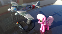 Size: 2592x1416 | Tagged: safe, artist:dingopatagonico, imported from derpibooru, cheerilee, pony, focke-wulf fw 190a-8, irl, obligatory pony, photo, plane, solo, toy