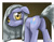 Size: 1155x893 | Tagged: safe, artist:razia, imported from derpibooru, limestone pie, fanfic:silent ponyville, alternate hairstyle, butt, female, plot, sad, solo, wrong cutie mark