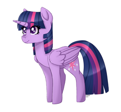 Size: 2383x2203 | Tagged: safe, artist:roieen, imported from derpibooru, twilight sparkle, alicorn, pony, female, simple background, smiling, solo, twilight sparkle (alicorn), white background