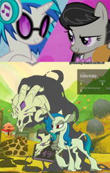 Size: 567x892 | Tagged: safe, imported from derpibooru, dj pon-3, fhtng th§ ¿nsp§kbl, octavia melody, oleander, vinyl scratch, classical unicorn, them's fightin' herds, slice of life (episode), community related, female, fred, male, oleander (tfh)