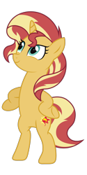 Size: 2500x5000 | Tagged: safe, artist:scarlet-spectrum, imported from derpibooru, sunset shimmer, pony, unicorn, mirror magic, spoiler:eqg specials, absurd resolution, bipedal, female, mare, simple background, smiling, solo, standing, transparent background, underhoof, vector