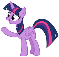Size: 3357x3263 | Tagged: safe, artist:andoanimalia, imported from derpibooru, twilight sparkle, alicorn, pony, once upon a zeppelin, female, mare, open mouth, raised hoof, simple background, solo, transparent background, twilight sparkle (alicorn), vector
