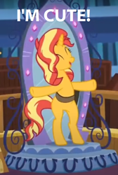 Size: 432x644 | Tagged: safe, edit, edited screencap, imported from derpibooru, screencap, sunset shimmer, pony, unicorn, equestria girls, equestria girls series, forgotten friendship, bipedal, captain obvious, cute, exploitable meme, female, meme, solo, truth
