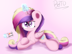 Size: 3565x2660 | Tagged: safe, artist:bronybehindthedoor, imported from derpibooru, princess cadance, alicorn, coffee mug, cute, cutedance, female, lying down, mug, solo