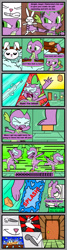 Size: 1000x3740 | Tagged: safe, artist:metal-jacket444, imported from derpibooru, angel bunny, spike, dragon, rabbit, comic:angel vs spike, angel is a bunny bastard, animal, bath, bathroom, comic, dab, male, soap, soap bubble, speech bubble, toilet, water