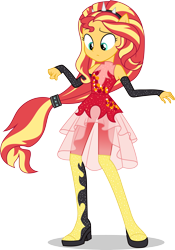 Size: 5295x7573 | Tagged: safe, artist:sugar-loop, imported from derpibooru, sunset shimmer, equestria girls, equestria girls series, forgotten friendship, absurd resolution, clothes, dress, female, ponied up, simple background, solo, super ponied up, transparent background, vector