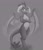 Size: 1108x1280 | Tagged: safe, artist:ahobobo, artist:ambris, imported from derpibooru, princess ember, dragon, art theft, belly button, crossed arms, dragoness, female, gray background, grayscale, looking at something, monochrome, simple background, trace