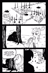 Size: 3288x4952 | Tagged: safe, artist:leon-z, imported from derpibooru, rainbow dash, pegasus, pony, comic:returns endings & beginnings, comic, silhouette, tree