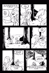 Size: 3304x4952 | Tagged: safe, artist:leon-z, imported from derpibooru, rainbow dash, oc, oc:rain breeze, pegasus, pony, comic:returns endings & beginnings, cloud, comic, tree